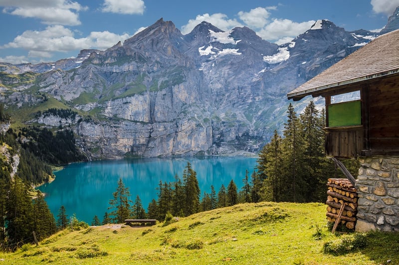 Lakeside Cabin at Sunrise